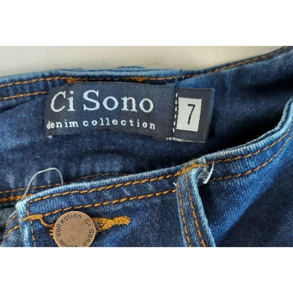 Ci Sono Denim Collection Juniors Jeans Sz 7 High Waist Skinny Leg Exposed Button - Picture 4 of 7